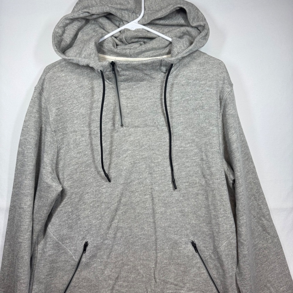 Vestige Men's‎ Gray Pullover Hoodie Quarter Zip Zipper Pockets Size L